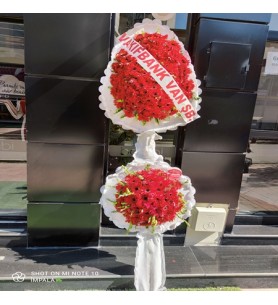 Çelenk Çiftli Canlı Gerbera